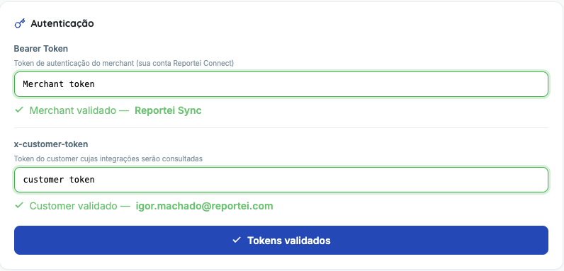 Valide seus tokens
